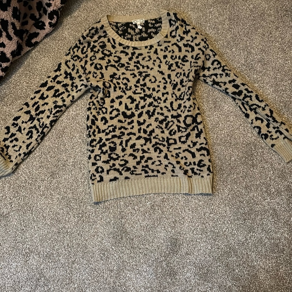 your nice cheetah print sweater! super soft